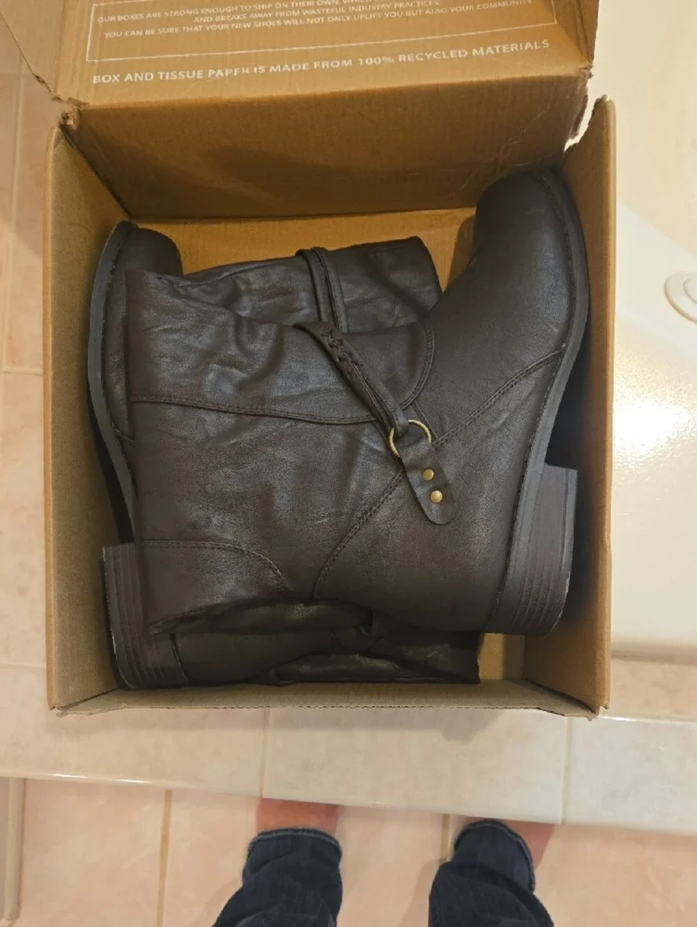 Dark Brown Women's Mid-Calf Zip Riding Boots - Classic Everyday Style